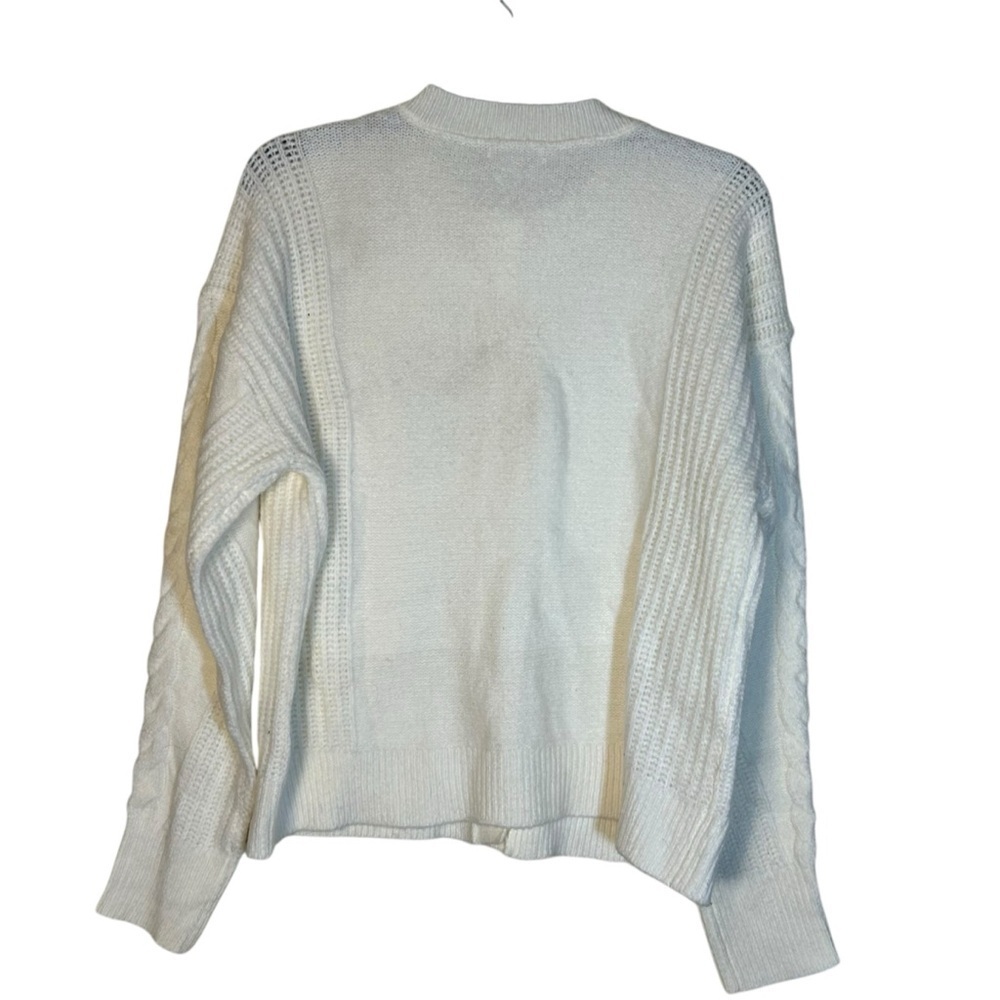 Charter Club Cable Knit Cardigan Sweater Cream White Ivory Womens XL Classic NEW - Picture 2 of 10